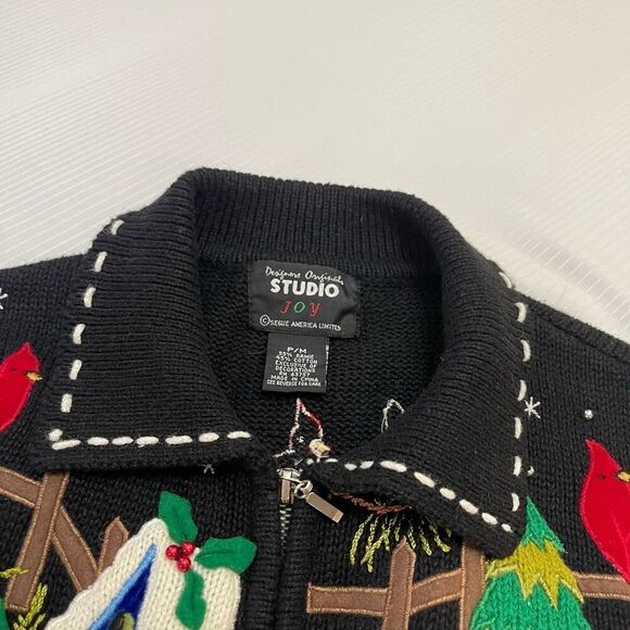 Designers Originals Studio Joy Christmas Cardinal Embellished Vest Size P/M - Picture 3 of 6